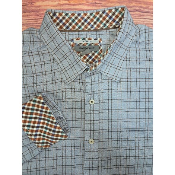 Johnston & Murphy Mens Tailored Fit Plaid Shirt XXL - Picture 4 of 8